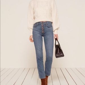 Reformation Winona slim jeans with button fly